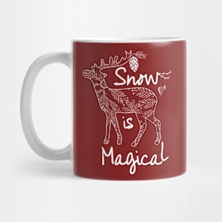 Merry Christmas quotes with cute reindeer design Mug